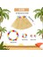 Nessiworld Yetişkin Çocuk Hawaii Parti Seti - 40 cm Naturel Etek + Çiçek Aksesuarlar (5 Parça) 3