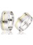 Erkek 7 mm Gümüş Rodyum ve Altın Kaplamalı Alyans 1