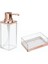 2 Li Banyo Seti Modern Altın Bakır Tasarımlı Akrilik 20X20X10CM 2
