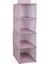 Dolap Içi Düzenleyici Katlanabilir Çok Amaçlı 4 Bölmeli Çizgili Bez Organizer (Pembe) 2