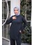 O Yaka Kolları Kurdela Detaylı İkili Tesettür Eşofman Takımı - (38-46) - 71251 - Lacivert 3