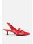 Kadın Rugan Kırmızı Fileli Stiletto 3