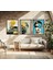 Modern Tarz Mdf Plastik Çerçeveli 3'lu Dekoratif Tablo 124 3