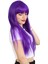Uzun Kahküllü Fiber Sentetik Peruk - Mor 2
