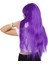 Uzun Kahküllü Fiber Sentetik Peruk - Mor 3