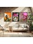 Modern Tarz Mdf Plastik Çerçeveli 3'lu Dekoratif Tablo 79 3