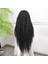 Afro Dalga Siyah Fiber Sentetik Tül Peruk 4