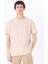 Bisiklet Yaka Baskılı Bej Erkek T-Shirt M5SM-TST1297 1