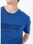 Bisiklet Yaka Baskılı Indigo Erkek T-Shirt M5SM-TST1288 4