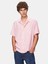 Erkek Çizgili Relaxed Kısa Kollu Pembe Gömlek 2