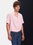 Erkek Çizgili Relaxed Kısa Kollu Pembe Gömlek 5