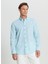 Slim Fit Düğmeli Yaka Turkuaz Erkek Gömlek ACE020252168_TRK 3