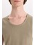 %100 Pamuk Fit Dar Kesim Bisiklet Yaka Ribana Atlet E0446AX25SM 5