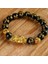 10MM Bilezik Xiu Bileklik Feng Shui Siyah Obsidyen Şans Bileklik Boncuklar Kadın Erkek Kız Erkek Unisex Ayarlanabilir Esneklik 10MM (Yurt Dışından) 1