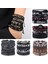 Ayarlanabilir Stil A41 Eif Dock Vintage Gotik Punk Kafatası Yıldız Metal Çok Katmanlı Deri Bilezik Erkek Bilezikler ve Bileklikler Erkek Kol Takımları (Yurt Dışından) 2