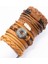 Stil 10 Etik Halat Örgü Inanç Motosiklet Yarasa Charm Deri Bilezikler Erkek Kadın Bilezikler Homme Femme Erkek Takılar Pulseras (Yurt Dışından) 1