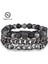 C95 Punk ve Kafatası Taş Boncuklu Bilezik Erkekler Vintage Hematit Çok Katmanlı Zincir Bileklik Erkek El Yapımı Özel Takı Hediye (Yurt Dışından) 2