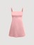 Saten Mini Elbise - Pembe 1