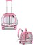 Disc Şeffaf Çekçekli Kedi Köpek Taşıma Valizi 43X25X40 cm Pembe 1