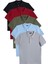 Erkek 5'li Paket Siyah-Bordo-Haki-Mavi-Gri Slim Fit Dar Kesim Pamuklu Düz Pike Polo Yaka Tişört 1