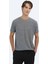 Lacivert Baskılı Bisiklet Yaka Pamuk Karışımlı T-Shirt 1