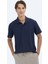 Lacivert Desenli Polo Yaka T-Shirt 1