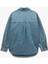 Uzun Kollu Klasik Yaka Cep Detaylı Düğmeli Pamuklu Oversize Denim Gömlek 4