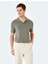 V Polo Yaka Viskon Kısa Kollu Triko Tişört 1