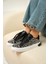 Comfy Siyah-Silver Leopar Desenli Kadın Spor Ayakkabı 2