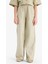 Kız Çocuk Beli Lastikli Wide Leg Geniş Bol Paça Pamuklu Pantolon D7611A825SM 1