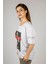 Woxxo Aliens Baskılı Unisex Oversize T-Shirt -Beyaz Lycralı Modal/pamuk 2