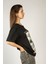 Woxxo I Want The Whole World On Nothing Baskılı Unisex Oversize T-Shirt -Siyah Lycralı Modal/pamuk 4