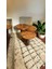 Wood Ahşap 3’lü Set Fitilli Mantar Yan Sehpa Modern Fiskos / Açık Ceviz Renk / Zigon Sehpa Vernikli 2