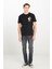 Regular Fit Grafik Bas Siyah Erkek Kısa Kol T-Shirt 3
