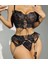 Modern Şık Elegant Dantelli Siyah Jartiyer Gecelik Set 5