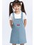 2-8 Yaş Kız Çocuk Kot Salopet Jile Elbise | Minnie Mouse Baskılı Askılı Jean Elbise 2