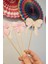 Pembe Fiyonk Tema Kürdan Süsleri Cupcake Süsleri Lüks Büyük Boy 10LU Paket 3