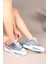 Joyse Tül Detaylı Keten Sneakers Mavi 4