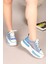 Joyse Tül Detaylı Keten Sneakers Mavi 5