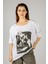 Woxxo Wake Up Baskılı Unisex Oversize T-Shirt -Beyaz Lycralı Modal/pamuk 1