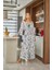 24562 Kadın Desenli Uzun Kimono Sabahlık 1