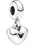 Mickey & Minnie Mouse Kalp Gümüş Sallantılı Charm NUR-CH00013 2