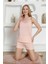 Kadın Dantel Detay Askılı Viskon Mini Şortlu Pijama Takımı 1