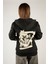 Wake Up Fermuarlı Kapüşonlu Unisex Sweatshirt - Siyah Street Baskılı 1