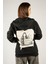 Glow From The World They Left You In Fermuarlı Kapüşonlu Unisex Sweatshirt - Siyah Street Baskılı 1