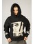 Humanity Baskılı Kapüşonlu Unisex Sweatshirt - Siyah %100 Organik Pamuk 1