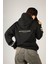 Glow From The World They Left You In Baskılı Kapüşonlu Unisex Sweatshirt - Siyah %100 Organik Pamuk 3