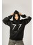 77 London Siyah Kapüşonlu Unisex Sweatshirt - Premium Pamuklu Kumaş 1