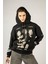 Good Fellas Baskılı Kapüşonlu Unisex Sweatshirt - Siyah %100 Organik Pamuk 1