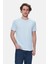 Harper Gök Mavi Bisiklet Yaka Nakışlı Standard Fit Erkek Tshirt 1